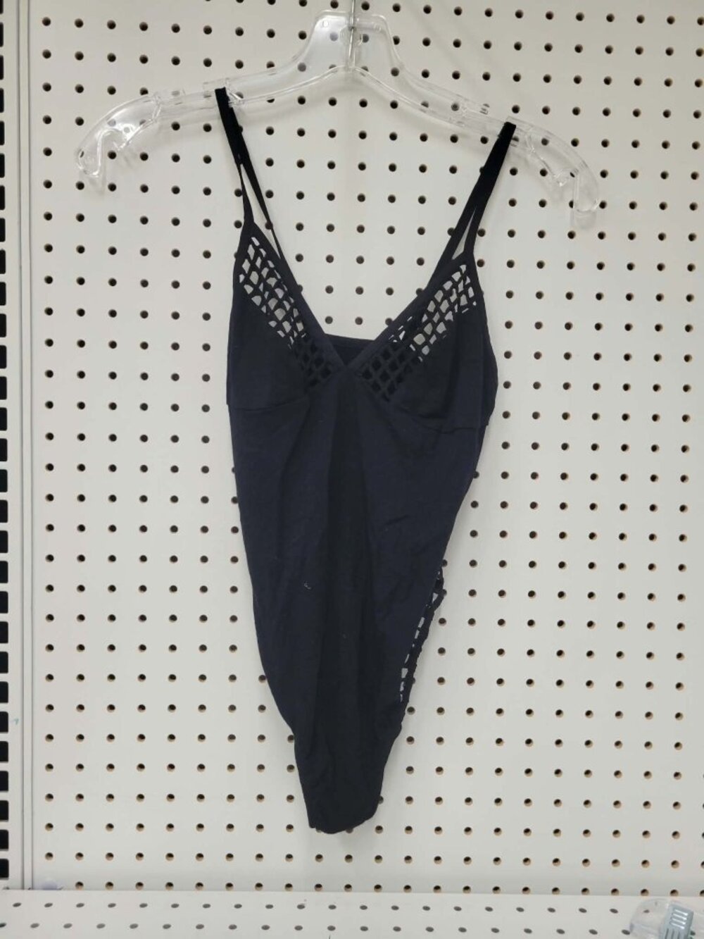 Only Hearts Black Lace Trim Bodysuit With Adjustable Straps Womens Size S